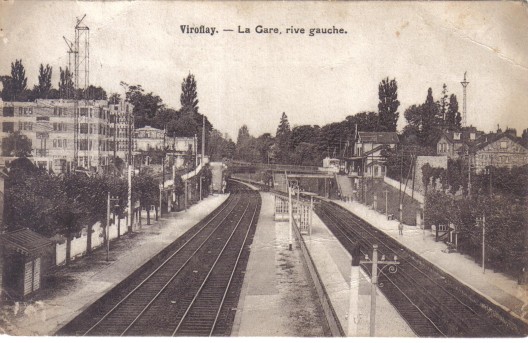 Intrieur de la gare Rive gauche, avec chantier de construction en remplacement de la Villa Saint Etienne. Ed. F. David, Versailles. CPA spia, circule le 22/8/1936. Coll. prive.